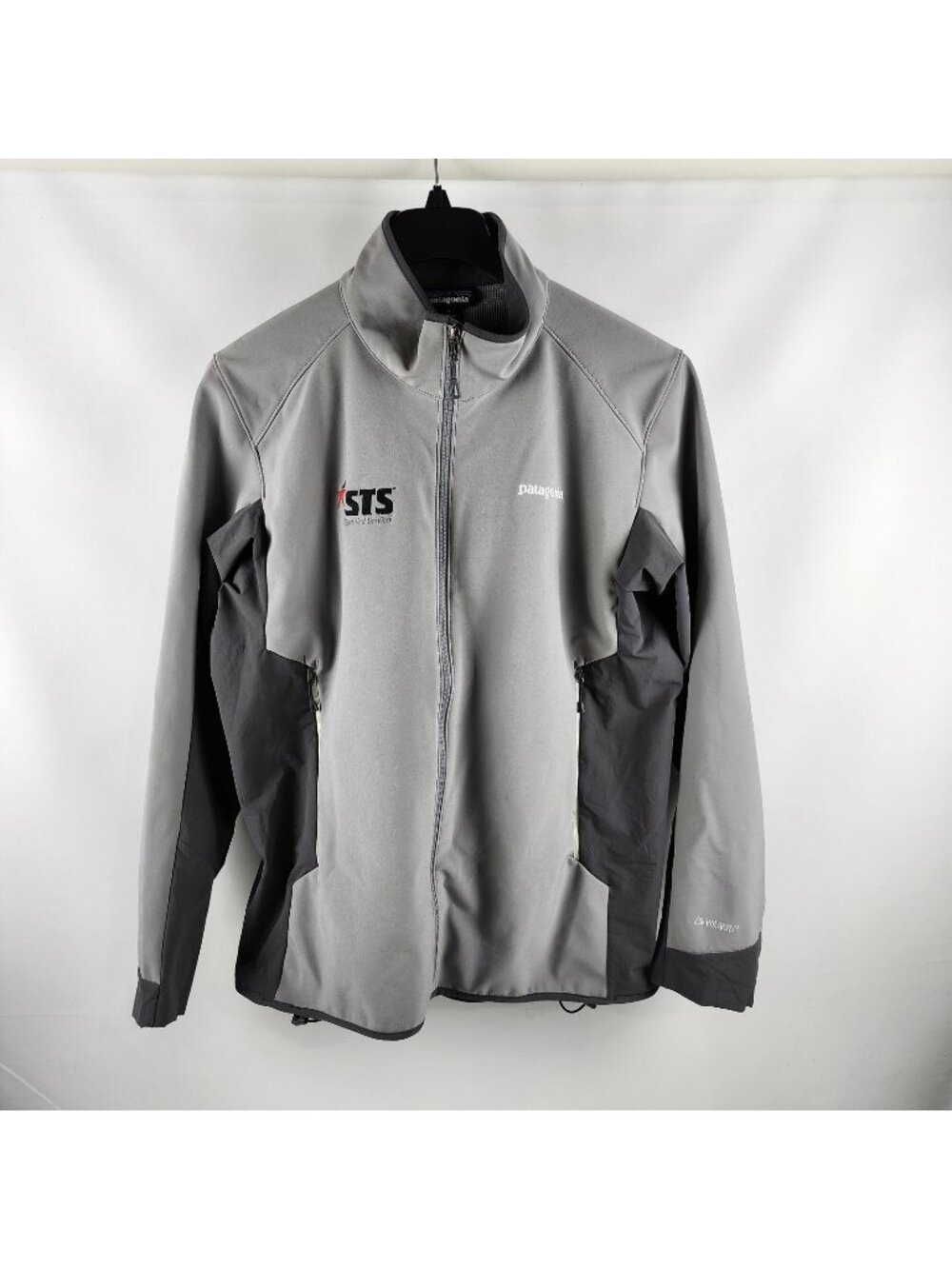 Patagonia Jacket Mens Large Gray Polartec Adze Hybrid Full Zip STY83450FA15 Logo